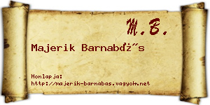 Majerik Barnabás névjegykártya